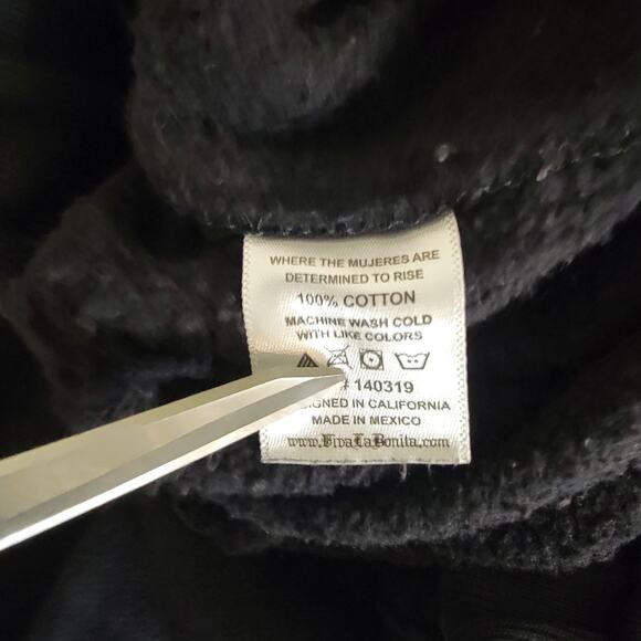 Viva La Bonita VLB Sz Large Black Sweat Pants Pockets GUC Elastic Waist Grunge - Picture 11 of 13